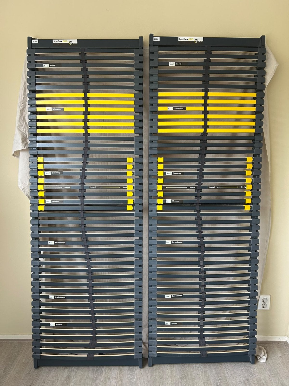 2x Better Bed Bossflex 600 lattenbodems 70x210 cm, Ophalen, Gebruikt, 70 cm of minder, 210 cm