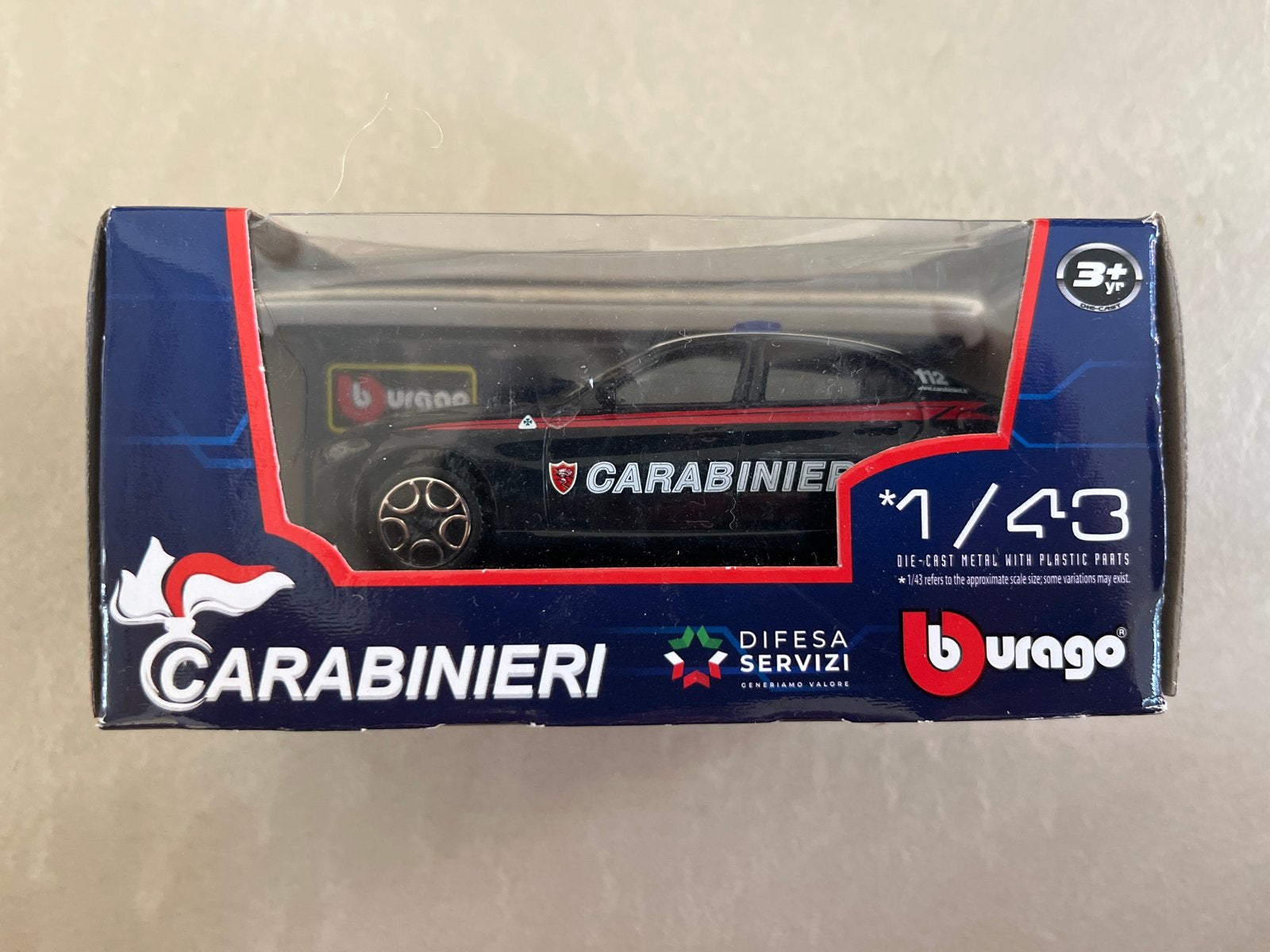 Burago Carabinieri modelauto - Nieuw in doos, Hobby en Vrije tijd, Modelauto's | 1:43, Ophalen of Verzenden, Nieuw, Auto, Overige merken
