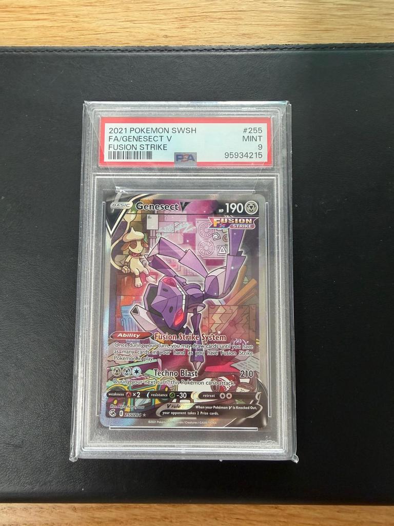 Genesect V alt art 255/264 fusion strike psa 9, Ophalen of Verzenden, Zo goed als nieuw