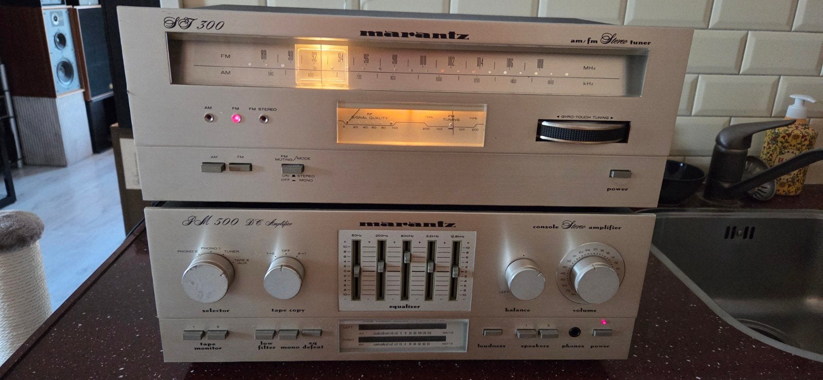 Marantz PM500 DC Versterker + ST300 Tuner, Gebruikt, Tuner of Radio, Losse componenten, Ophalen