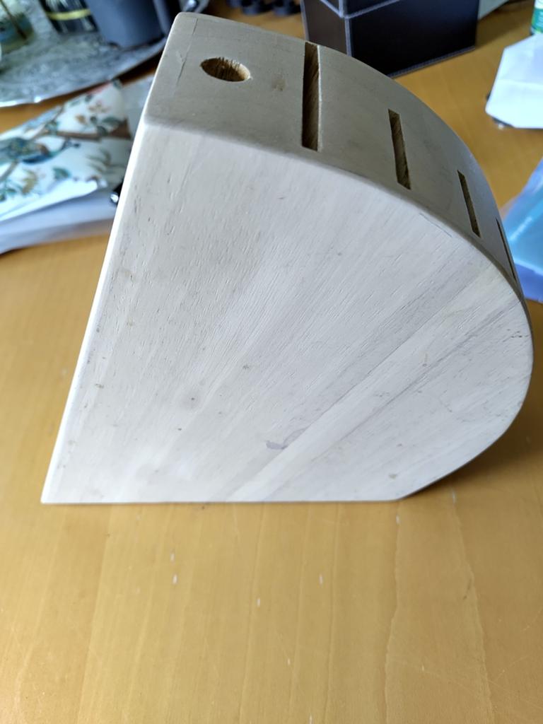 Messenblok, massief blank hout, voor 7 messen, Berghoff, Overige typen, Hout, Zo goed als nieuw, Overige merken