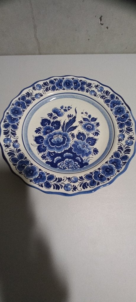 Delftsblauw bord bloemen, Antiek en Kunst, Antiek | Keramiek en Aardewerk, Ophalen