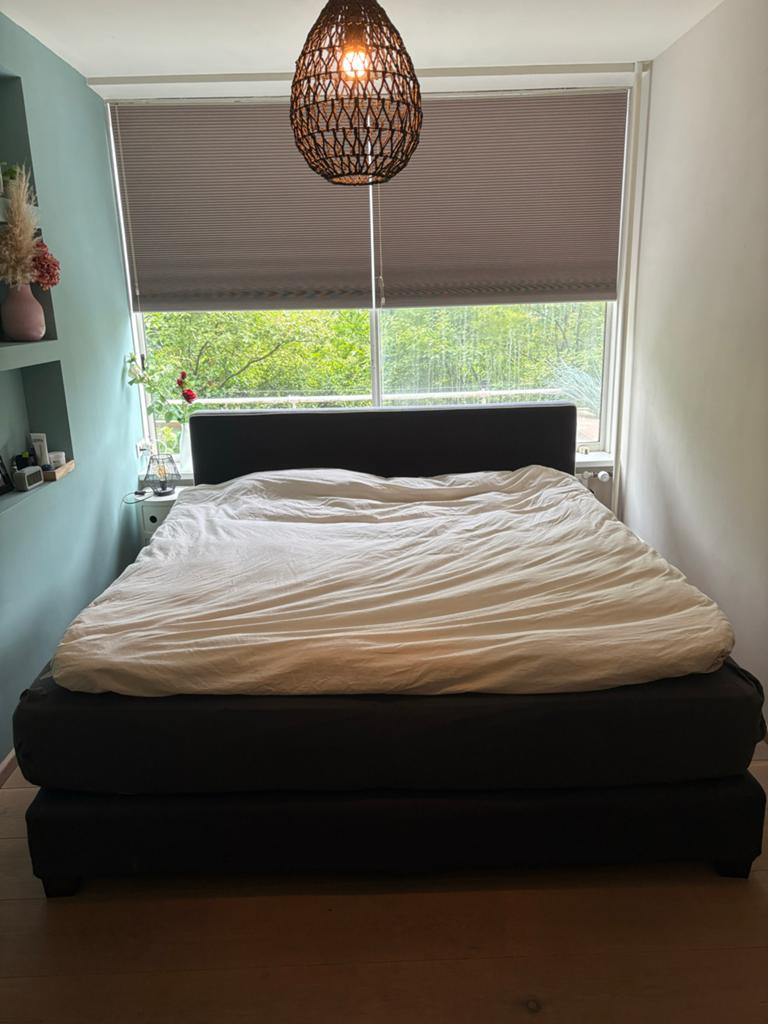 Treca Paris Boxspringbed met Matrassen - 200 x 220, Ophalen, Gebruikt, Blauw, Tweepersoons