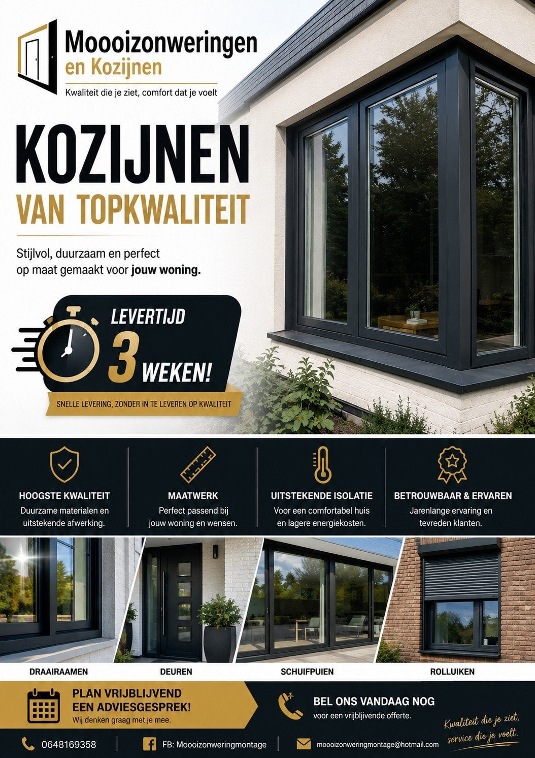 Kozijnen, rolluiken en zonwering van topkwaliteit, Ophalen of Verzenden