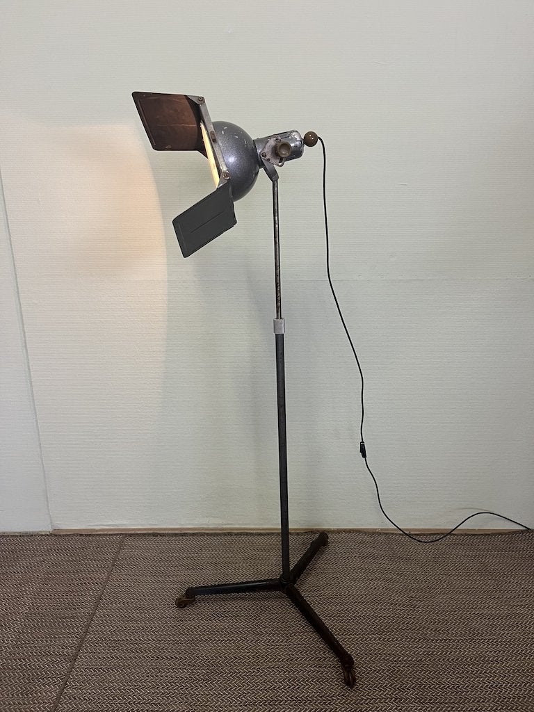 Vintage staande theaterlamp, Huis en Inrichting, Lampen | Vloerlampen, Niet ingevuld, Gebruikt, Niet ingevuld, Ophalen of Verzenden