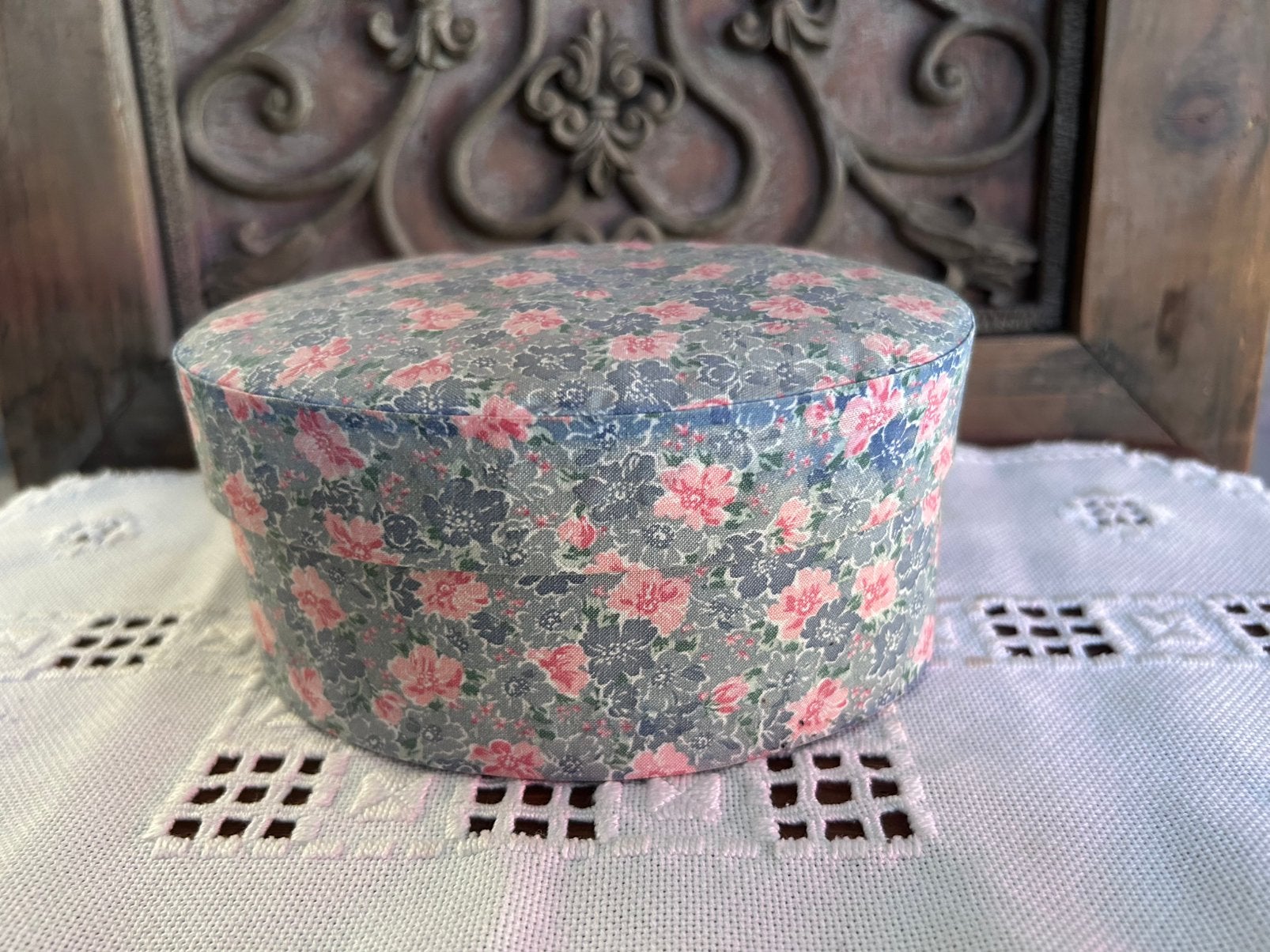 Brocante stoffen doosje, Ophalen of Verzenden