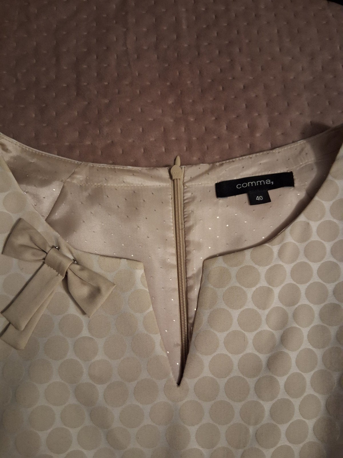 Feestjurk voor bruiloft maat 40 ecru, Beige, Cocktailjurk, Comma, Zo goed als nieuw