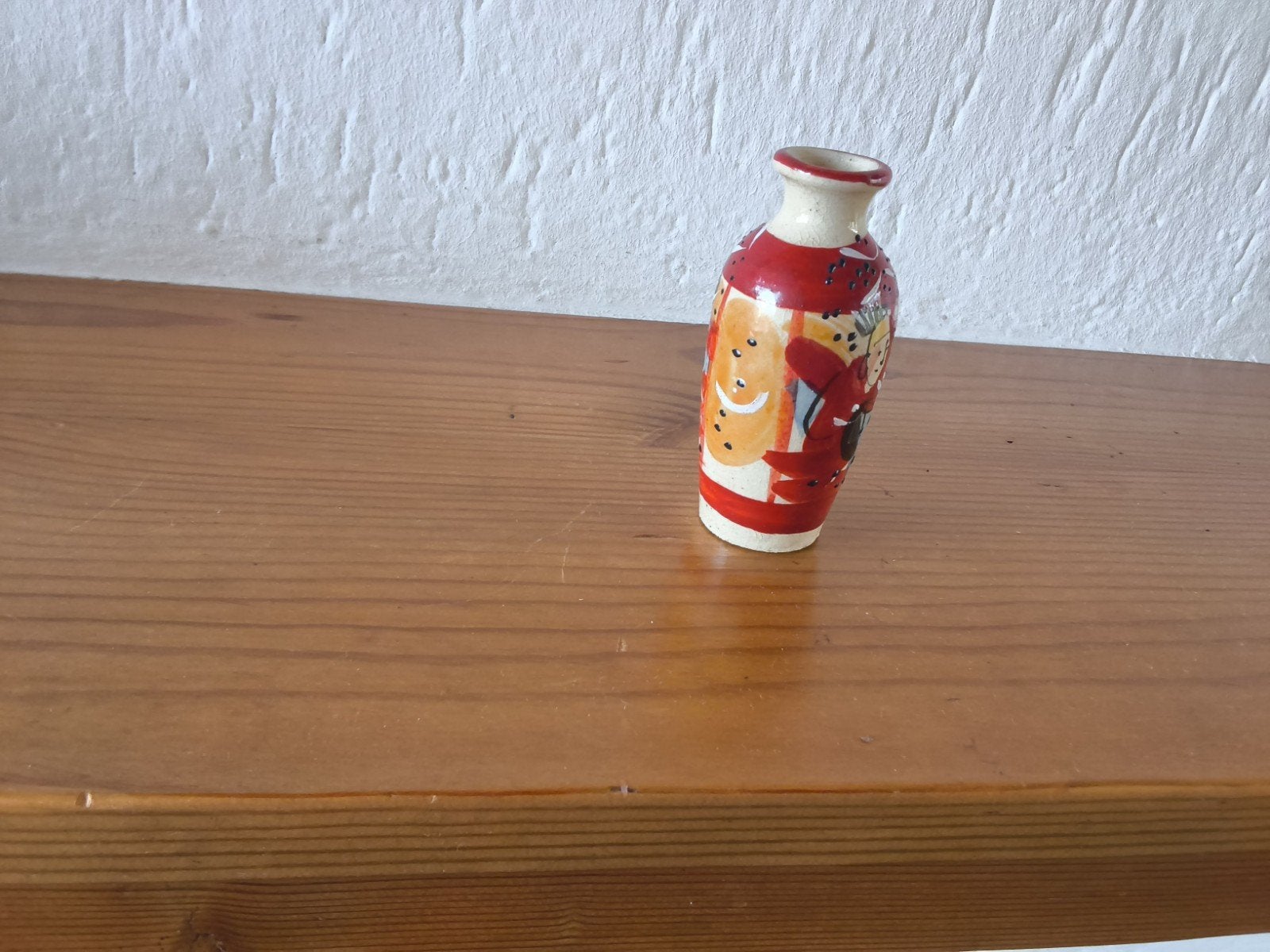 Kleine decoratieve vaas met handgeschilderde motieven, Ophalen of Verzenden