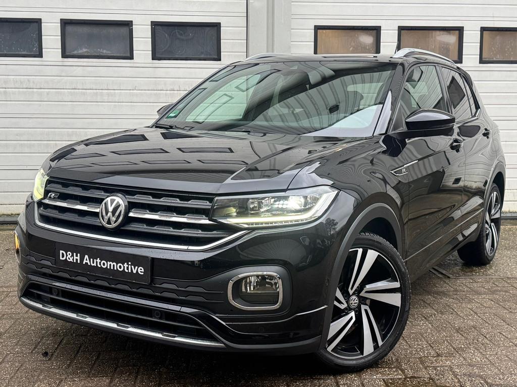 Volkswagen T-Cross 1.0 TSI 3X R LINE Lane-Front carplay,assi, Auto's, Volkswagen, T-Cross, Gebruikt, 116 pk, Zwart