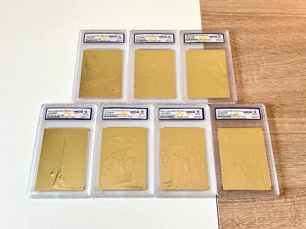 Star Wars 23KT Gold kaarten set (7x) WCG 10, Verzamelen, Star Wars, Zo goed als nieuw, Overige typen, Verzenden