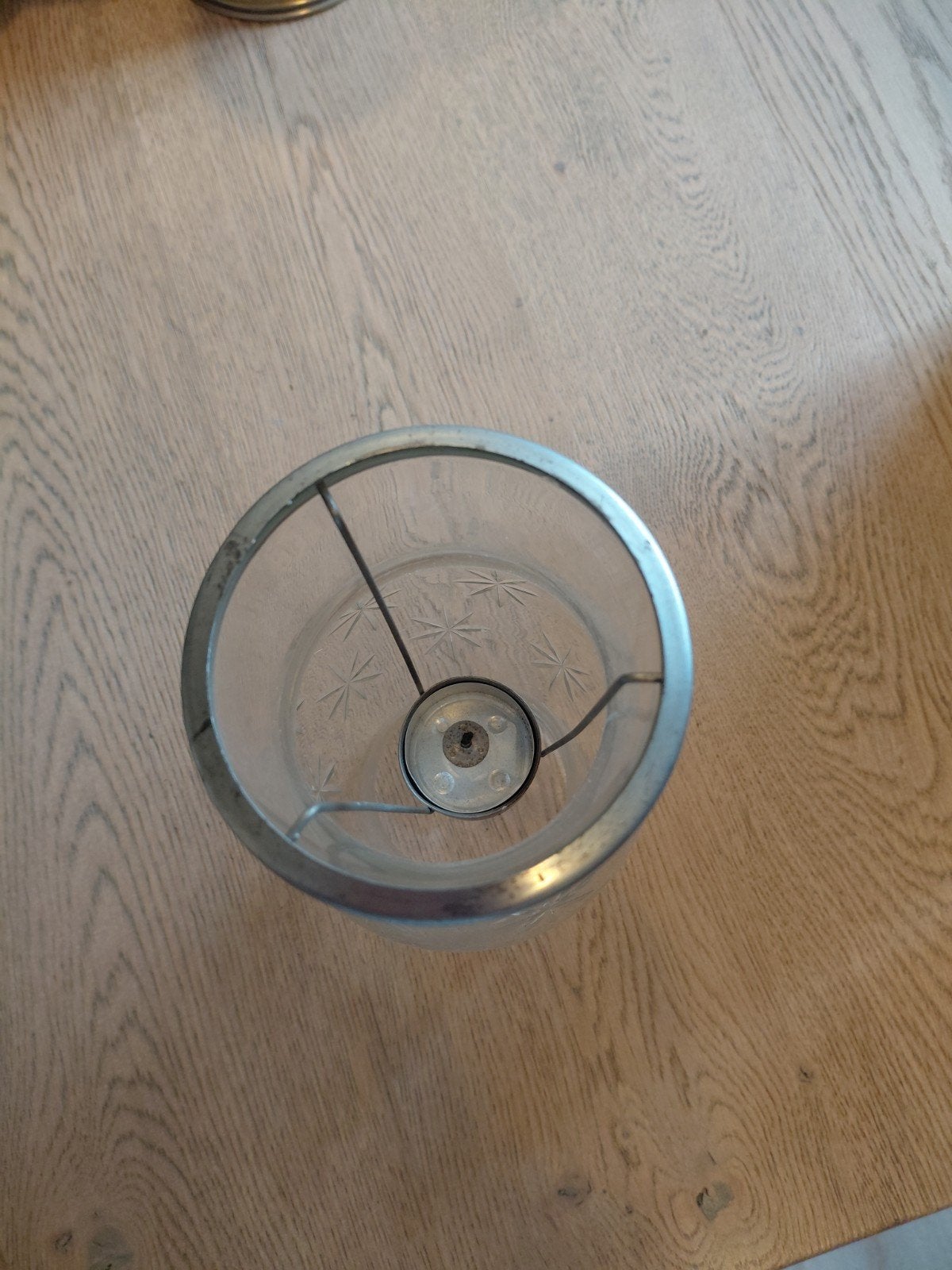 Glazen windlicht met sterrenpatroon, Ophalen, Gebruikt, Klassiek, Sfeervol