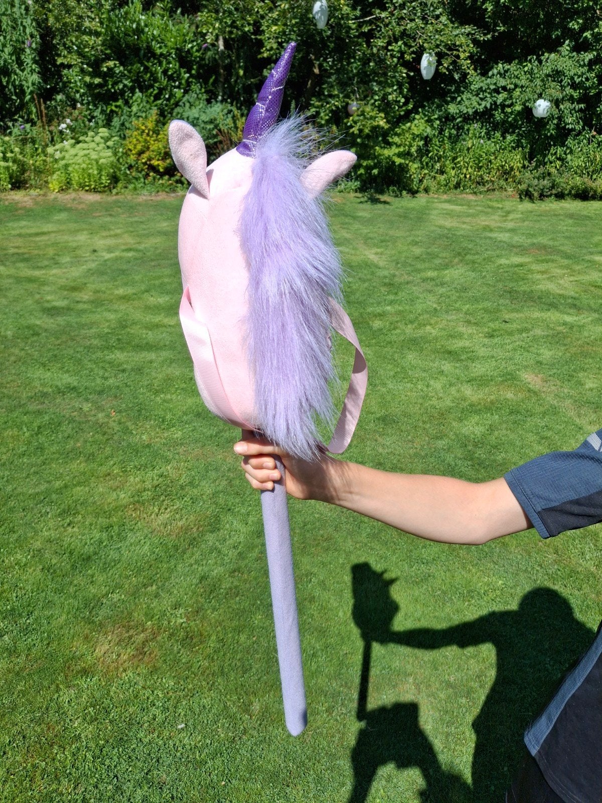 Roze Eenhoorn Stokpaardje met Geluid, Ophalen, Gebruikt, Jongen of Meisje