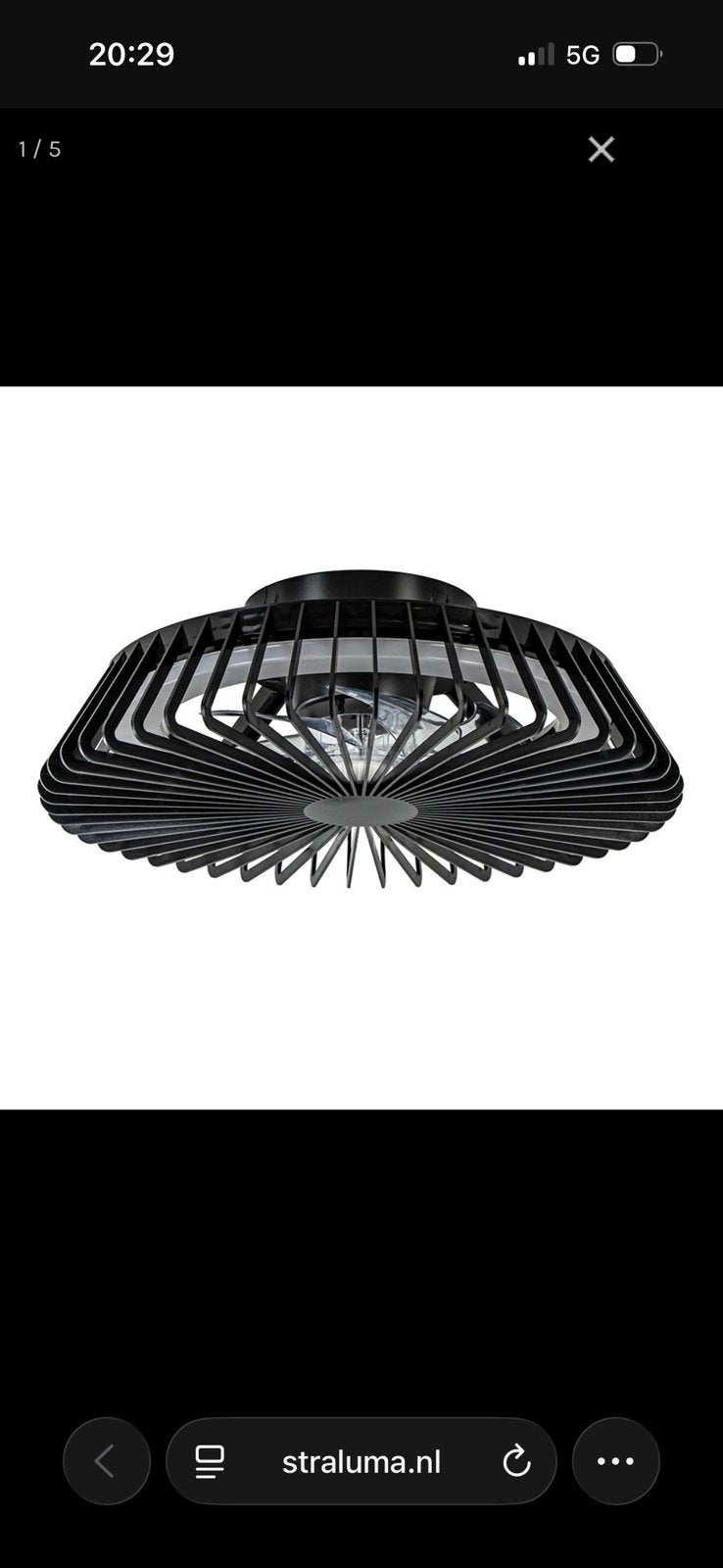 Mooie plafond ventilator met dimbare verlichting, Ophalen, Zo goed als nieuw, Plafondventilator
