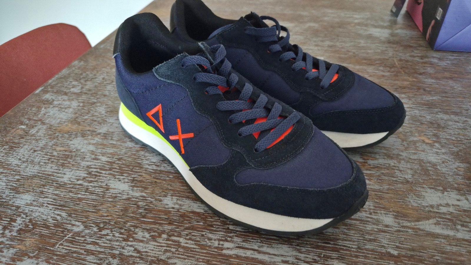 Heren sneakers maat 42 van Sun68 - Donkerblauw met oranje de, Ophalen, Blauw, Sun68, Sneakers of Gympen