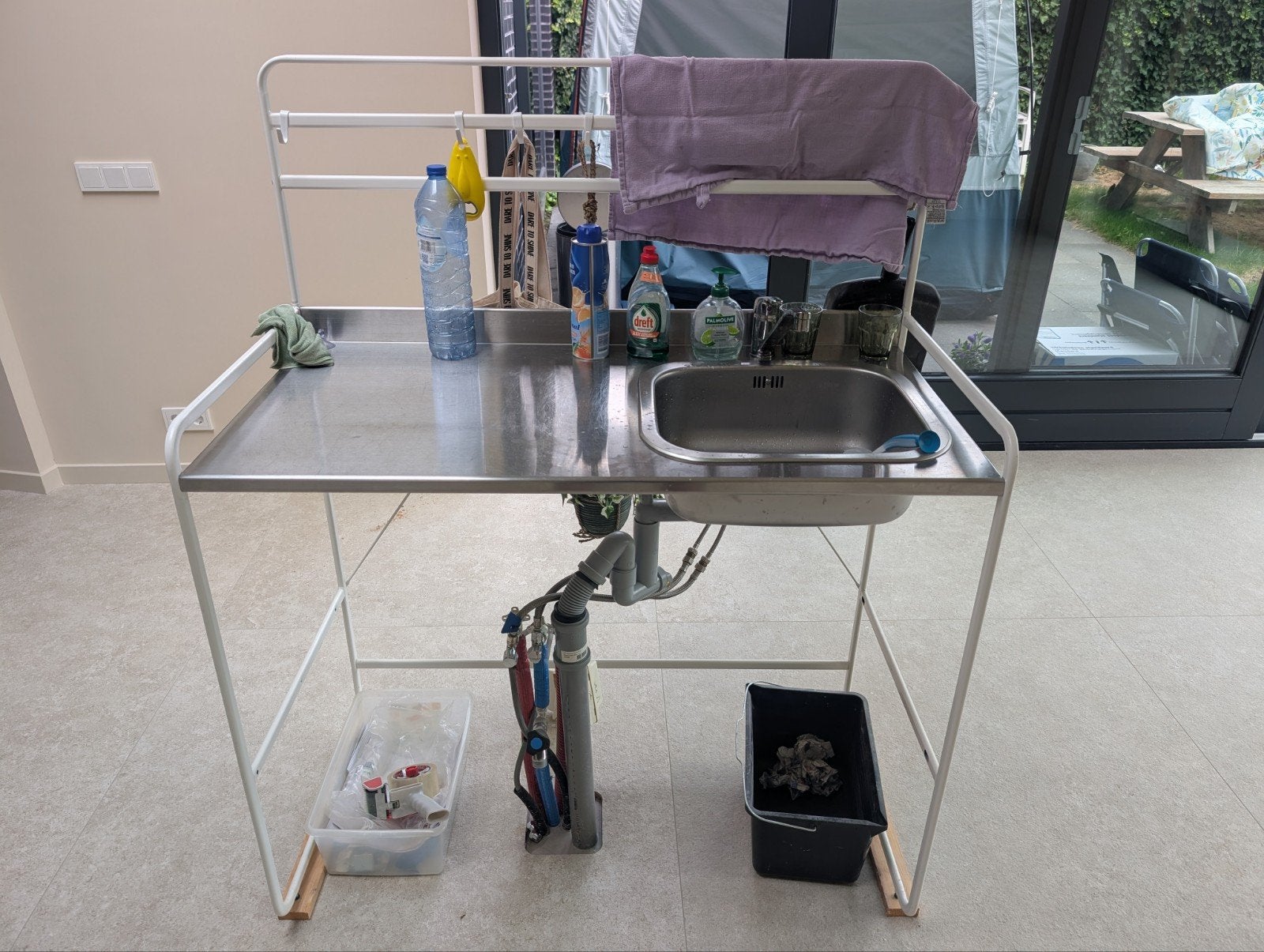 IKEA SUNNERSTA Kitchenette - Wit, 112x56x139 cm, Ophalen, Gebruikt, Wit, Enkelwandige keuken