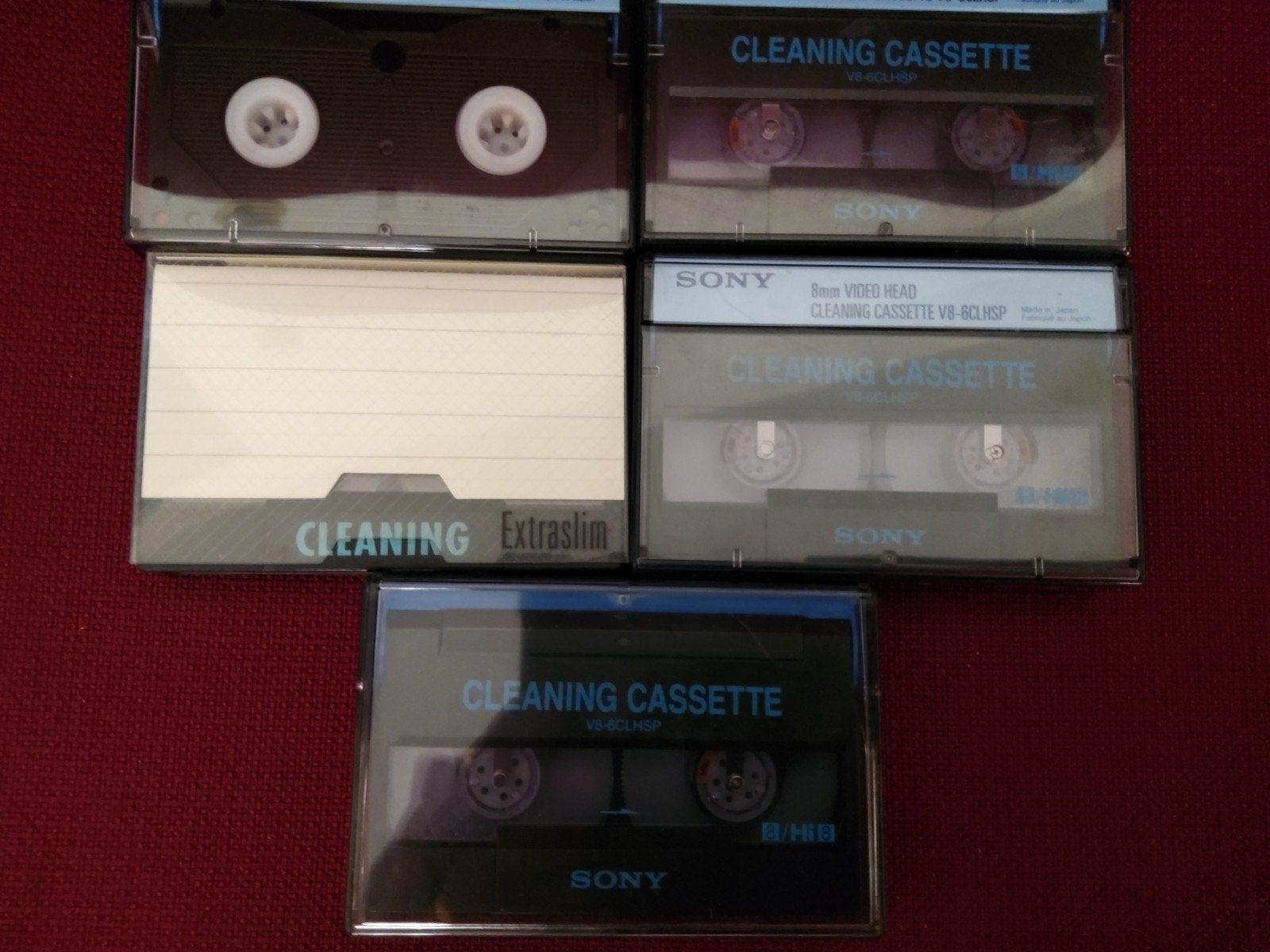 Hi 8 cleaning bandjes 5 stuks, Ophalen of Verzenden, Gebruikt, Overige genres, 2 t/m 25 bandjes
