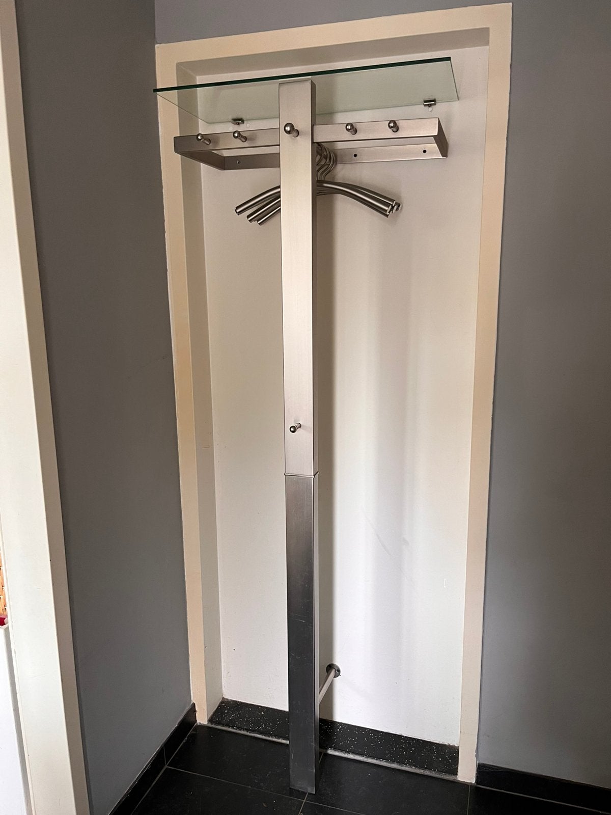 Rvs garderobe kapstok, Zo goed als nieuw, Metaal, 150 tot 200 cm, Ophalen