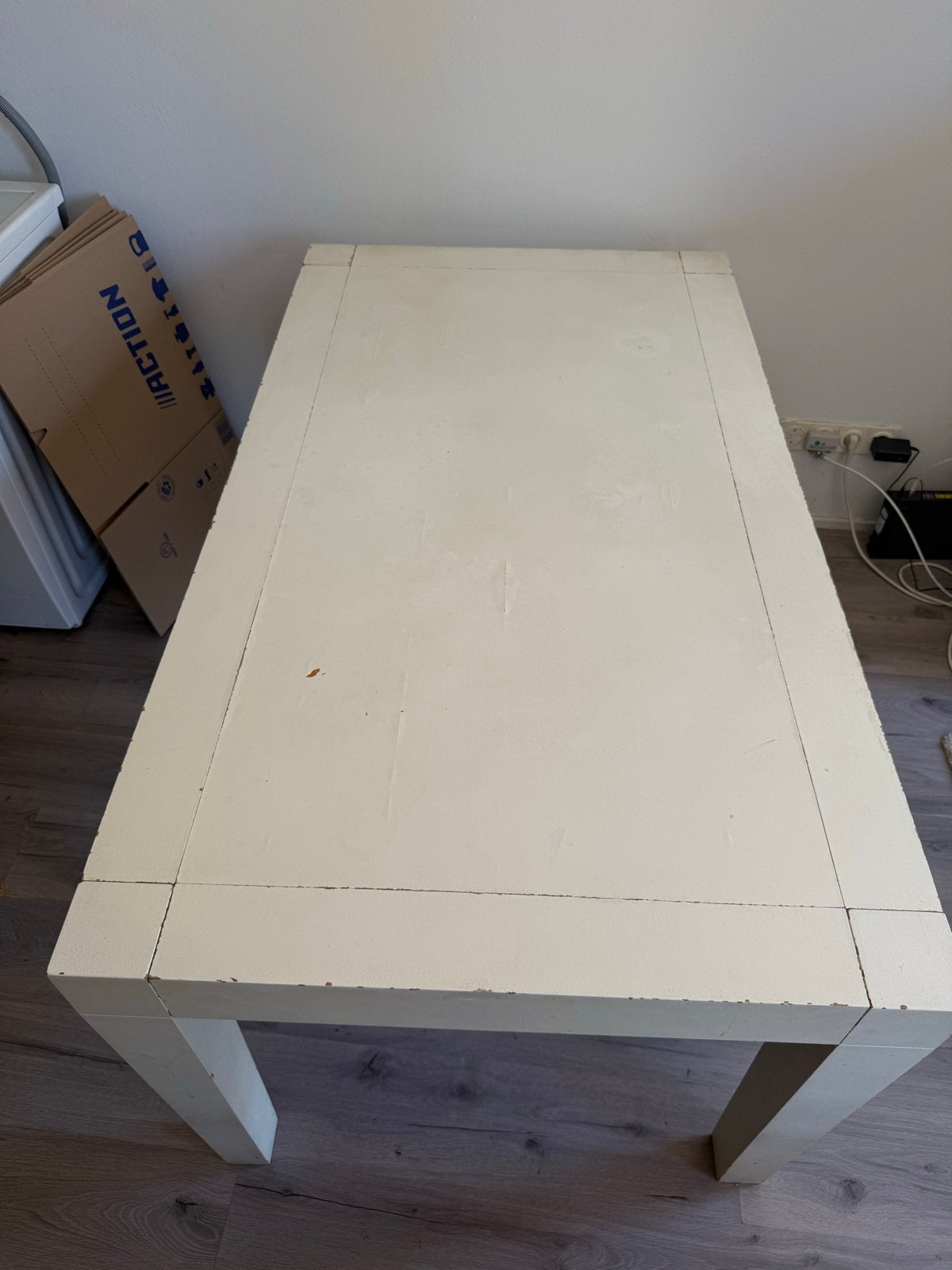 Eettafel creme wit hout (160x90cm), Huis en Inrichting, Tafels | Eettafels, Ophalen, Gebruikt, 50 tot 100 cm, 150 tot 200 cm