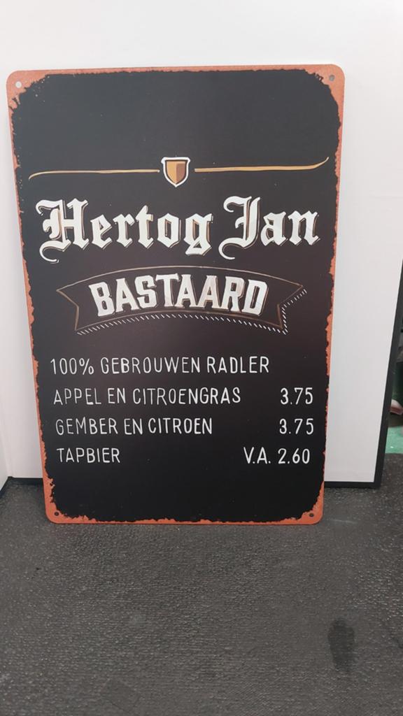 Hertog Jan Bastaard Reclamebord - 20x30cm, Ophalen of Verzenden, Nieuw, Reclamebord