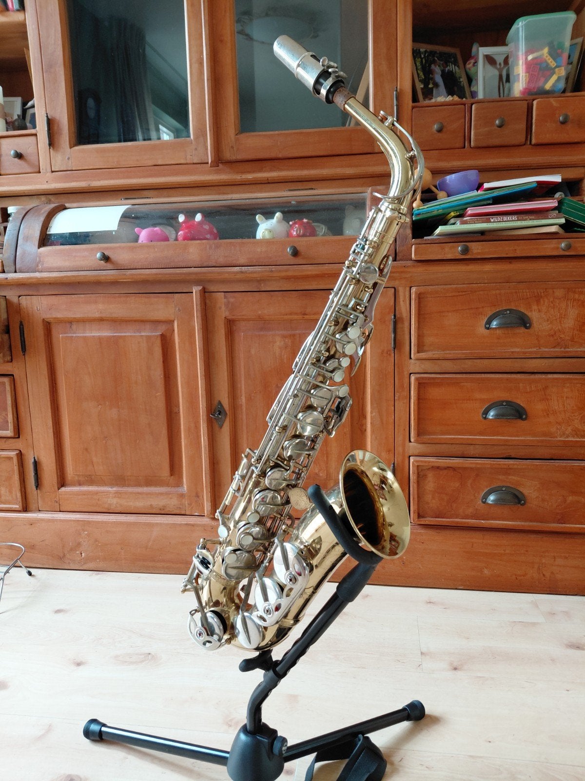 Alt Saxofoon  La Marque (vintage), Ophalen, Gebruikt, Alt, Met koffer