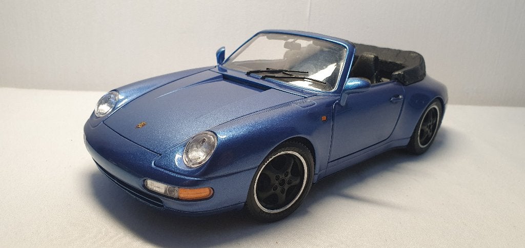 Bburago Porsche 911 993 Carrera cabrio blauw 1:18, Hobby en Vrije tijd, Ophalen of Verzenden, Gebruikt, Auto, Bburago