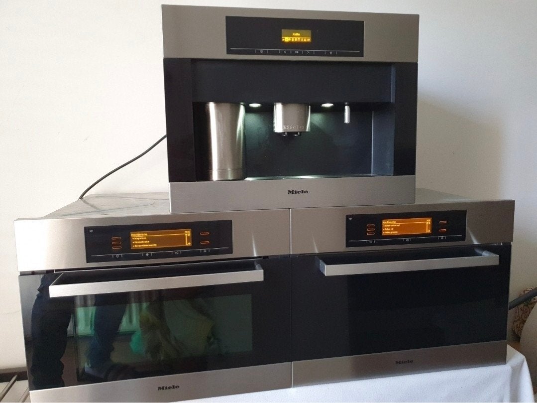 Miele inbouwset – koffiemachine, combimagnetron en stoomoven, Minder dan 45 cm, Gebruikt, Ophalen of Verzenden, Combi-oven