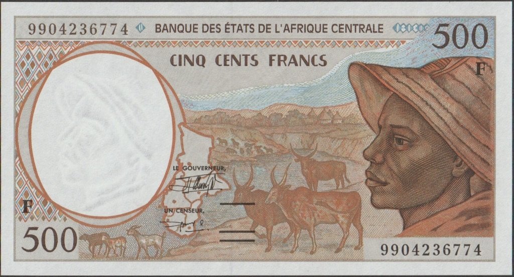 C.A.S. Central. Afr. Rep. 500 francs 1999 aUNC p.301Ff(#355), Verzenden, Overige landen, Los biljet
