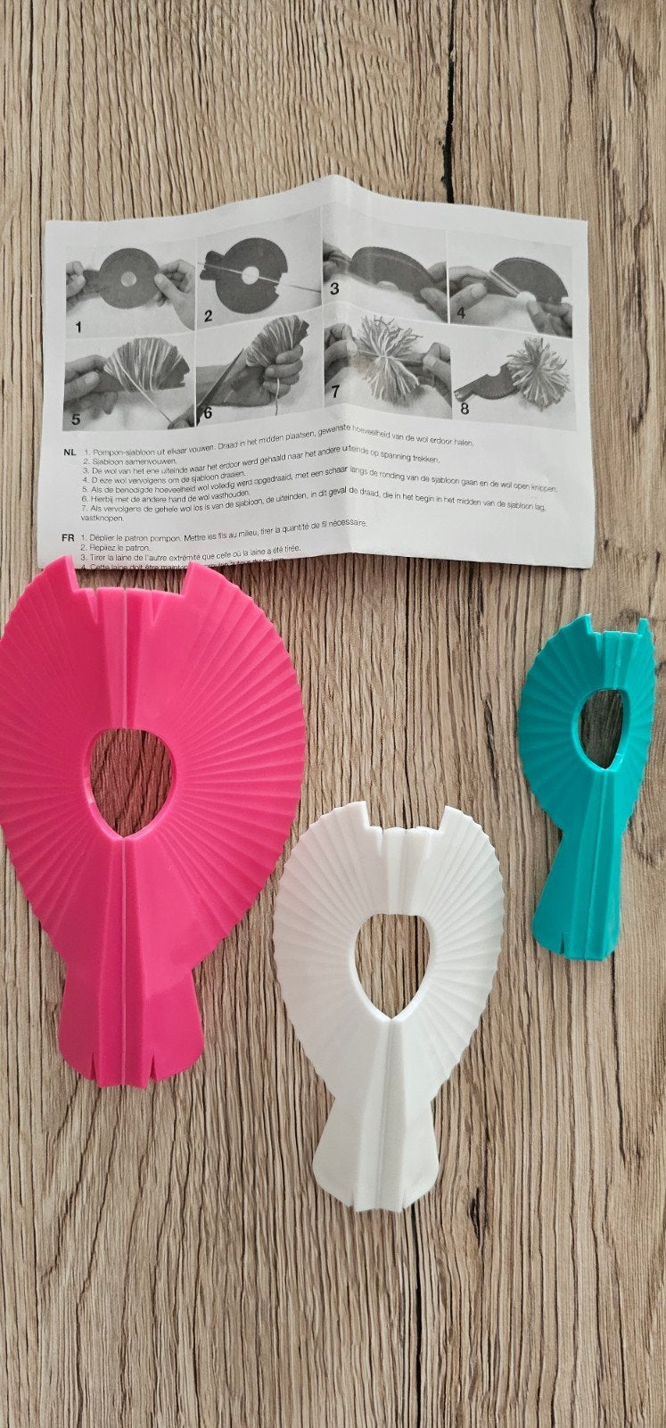 pompon sjabloon, pompon knutsel, crea, hobby spullen hobby, Ophalen of Verzenden, Zo goed als nieuw, Kunststof, Gereedschap of Toebehoren