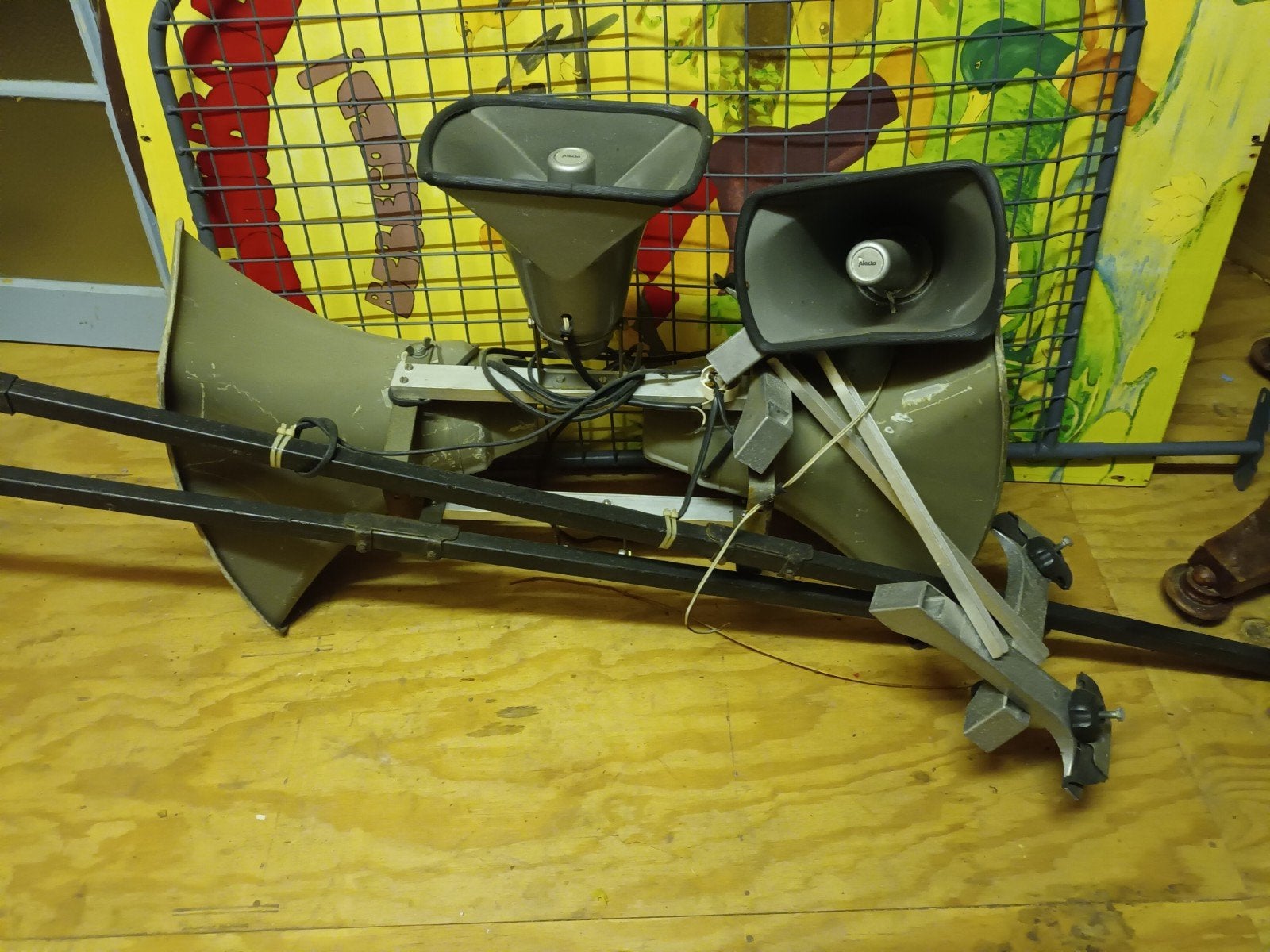 Vintage Alecto hoornluidsprekers met philips versterker, Ophalen, Gebruikt, Overige typen, Overige merken