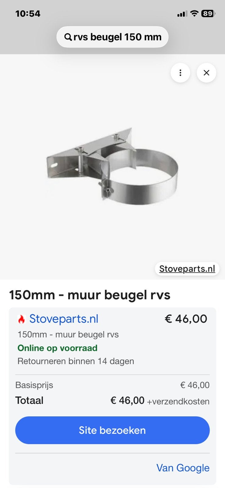 Rookkanaal rvs enkelwandig bochten en beugels, Ophalen of Verzenden, Zo goed als nieuw, Hout, Houtkachel