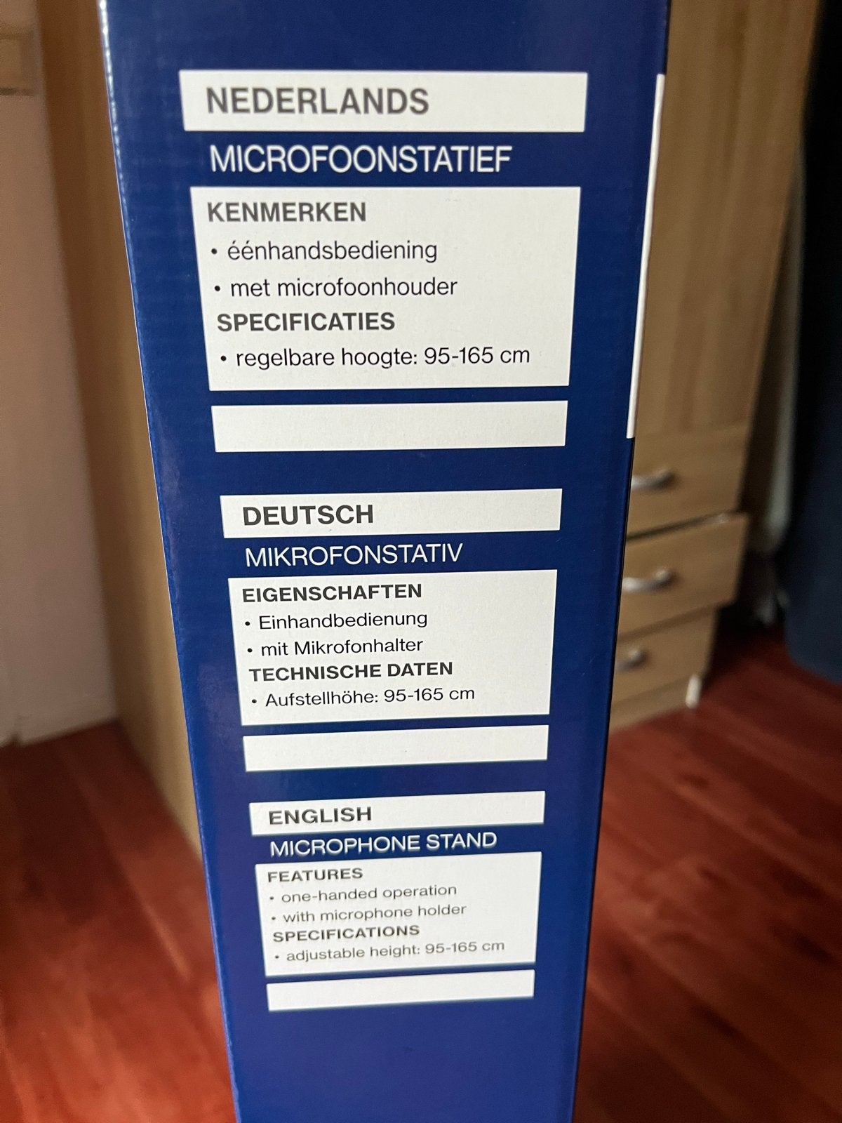 HQ Power Microfoonstatief - Verstelbaar 95-165 cm, Ophalen, Nieuw
