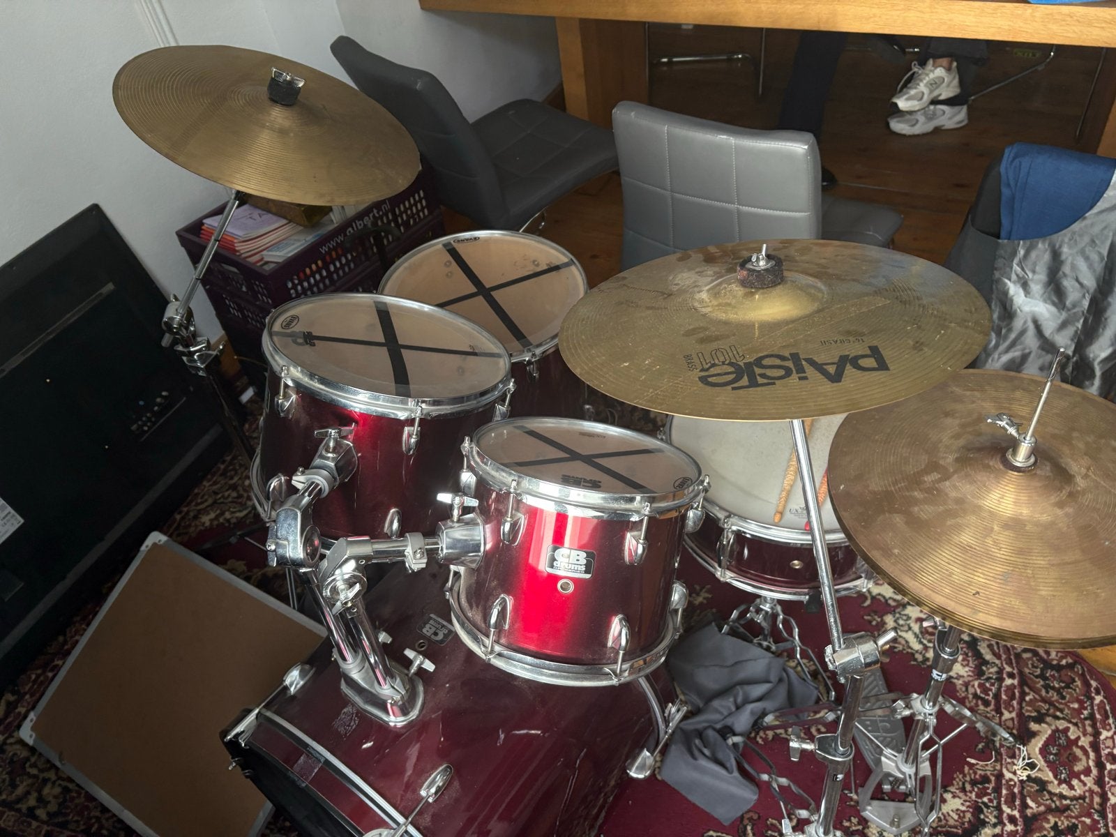 CB Drums drumstel - Compleet met bekkens en hardware, Ophalen, Gebruikt, Overige merken