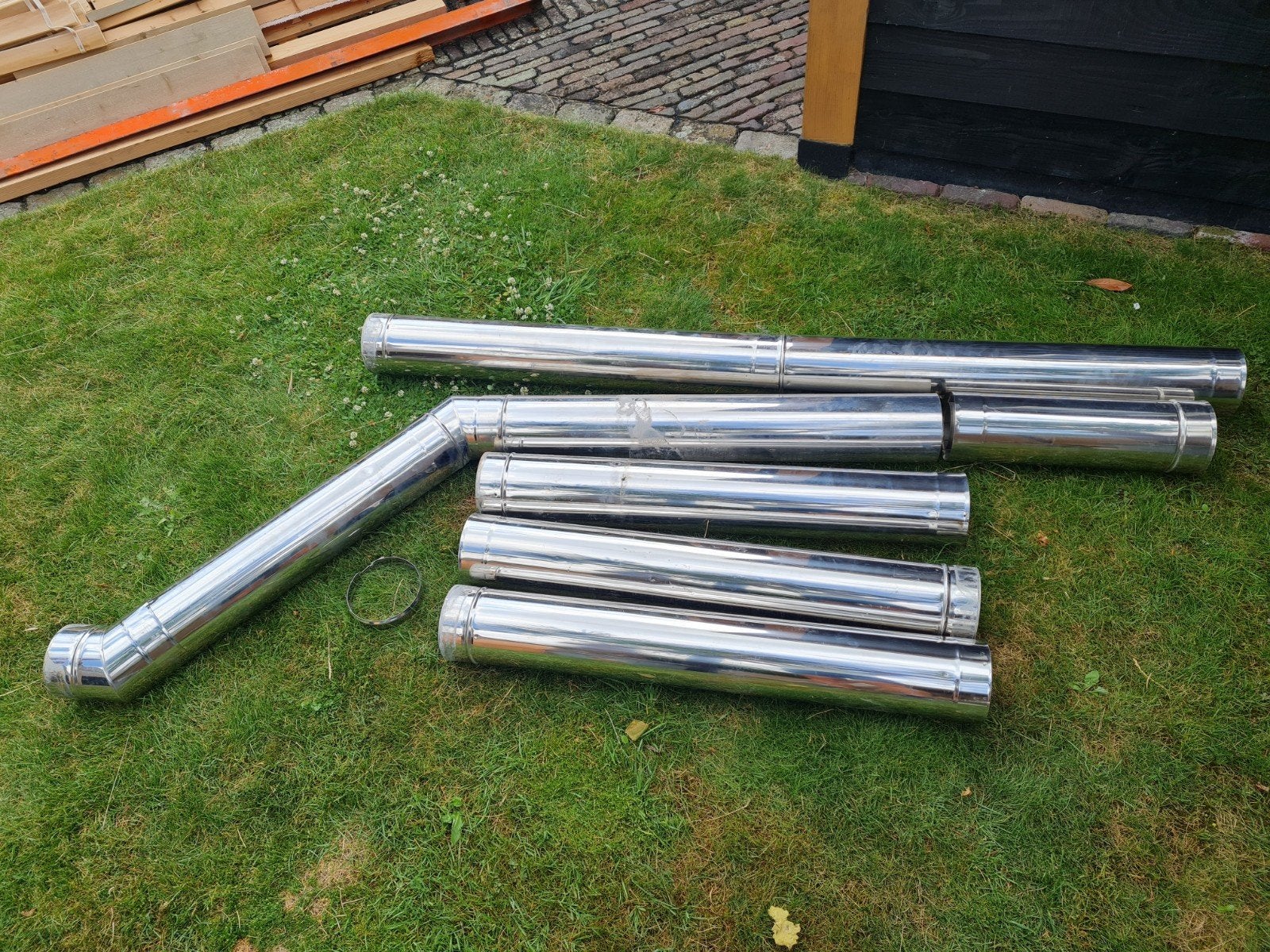 Rookgasafvoer dubbelwandig, Ophalen, Afvoer, 6 meter of meer, Rvs