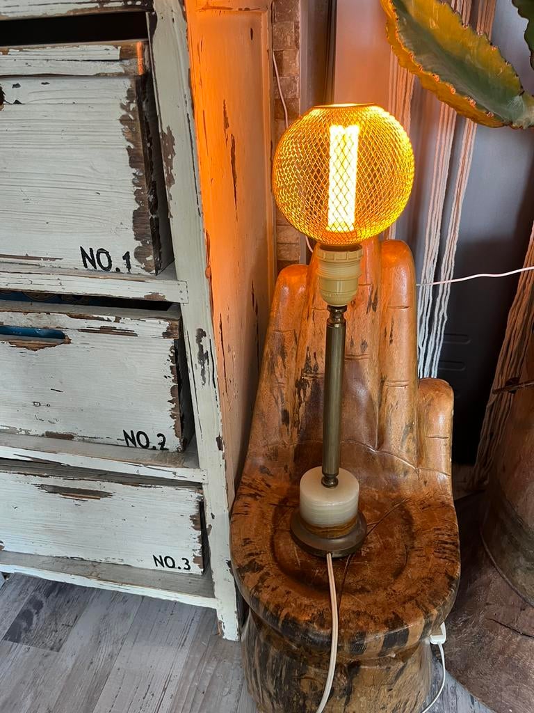 Prachtige goudkleurige design lamp een echte blikvanger!, Ophalen of Verzenden, Zo goed als nieuw, Design, Minder dan 50 cm