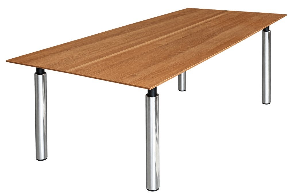 Eikenhouten tafelblad met facetrand - 220x100 cm, Ophalen, 100 tot 150 cm, Eikenhout, 200 cm of meer