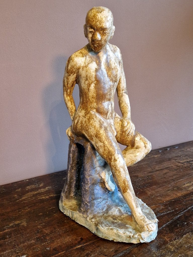 gipsen sculptuur van  frank Van Der Loo 1998, Handgemaakt, Gips, Ophalen of Verzenden, 20 - 50 cm