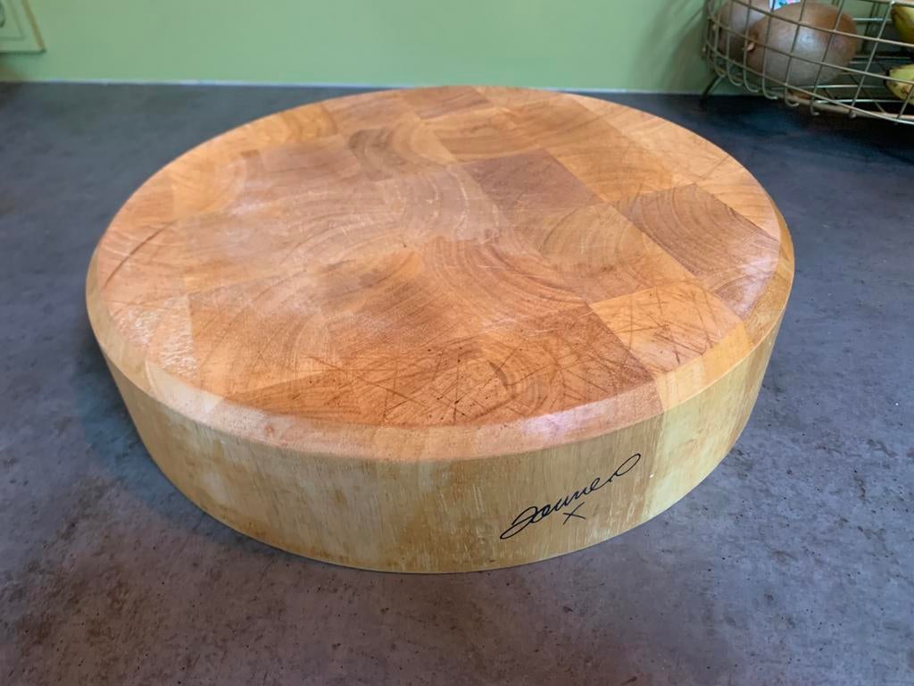 Hakblok / snijblok van Jamie Oliver, rond 32cm, Hout, Snij-/serveerplank, Ophalen of Verzenden, Zo goed als nieuw