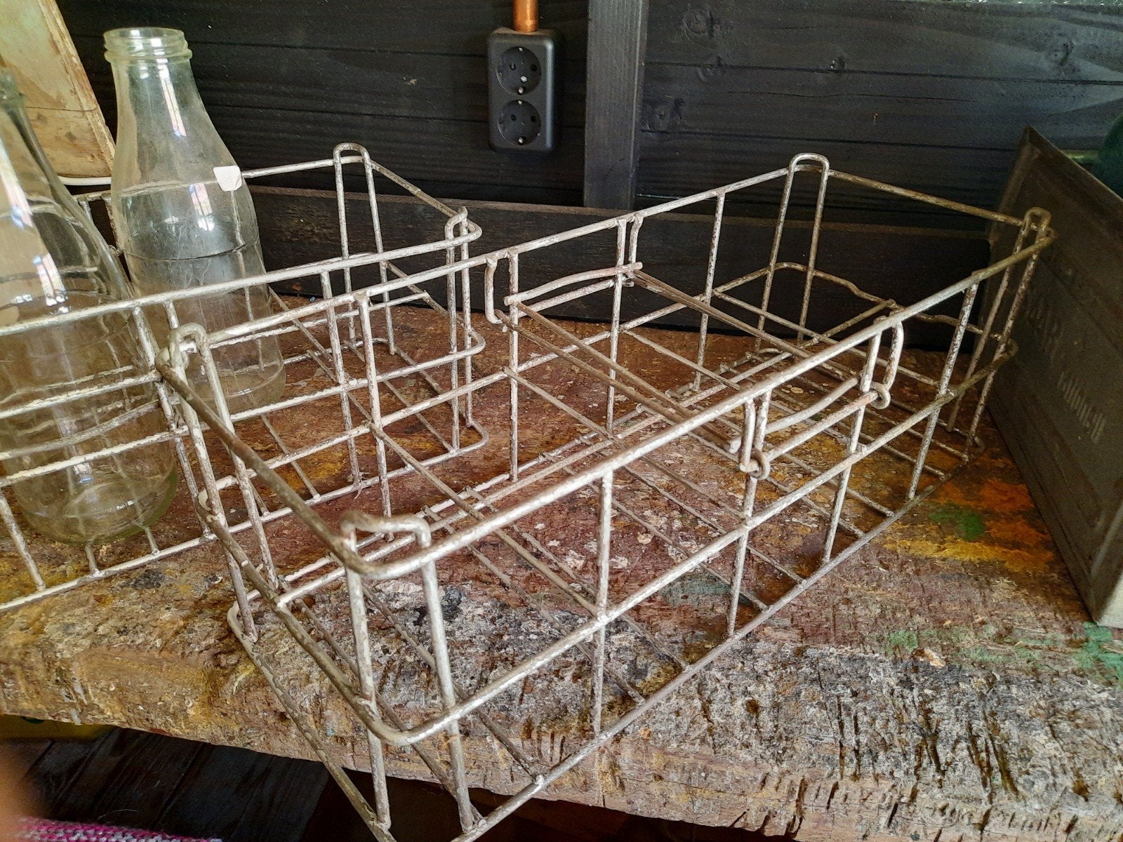 IJzeren rekjes flessenrek kratje flessenkrat brocante, Ophalen of Verzenden