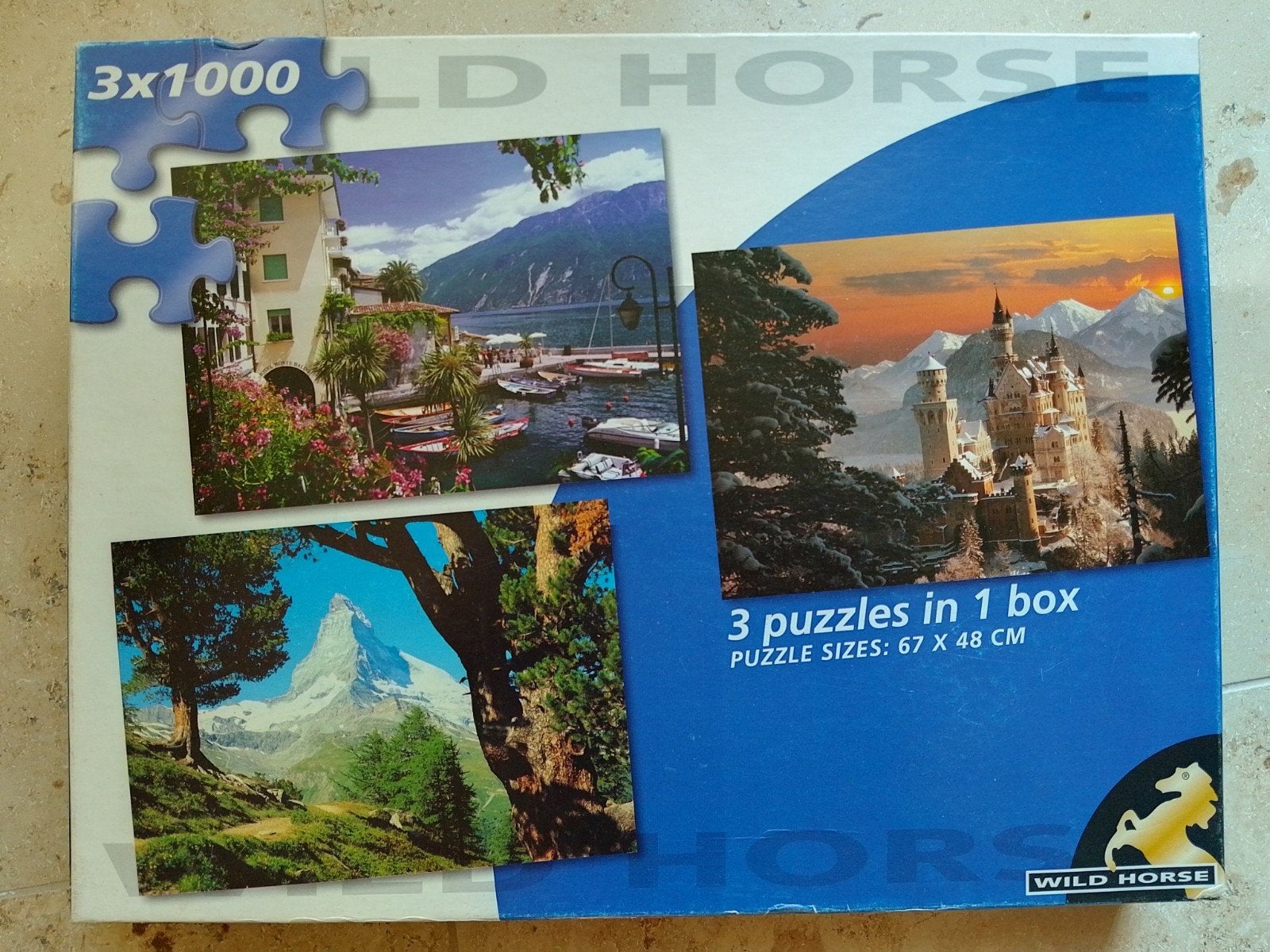 wild Horses puzzels 3 x 1.000 stuks, Ophalen of Verzenden, 500 t/m 1500 stukjes, Gebruikt, Legpuzzel