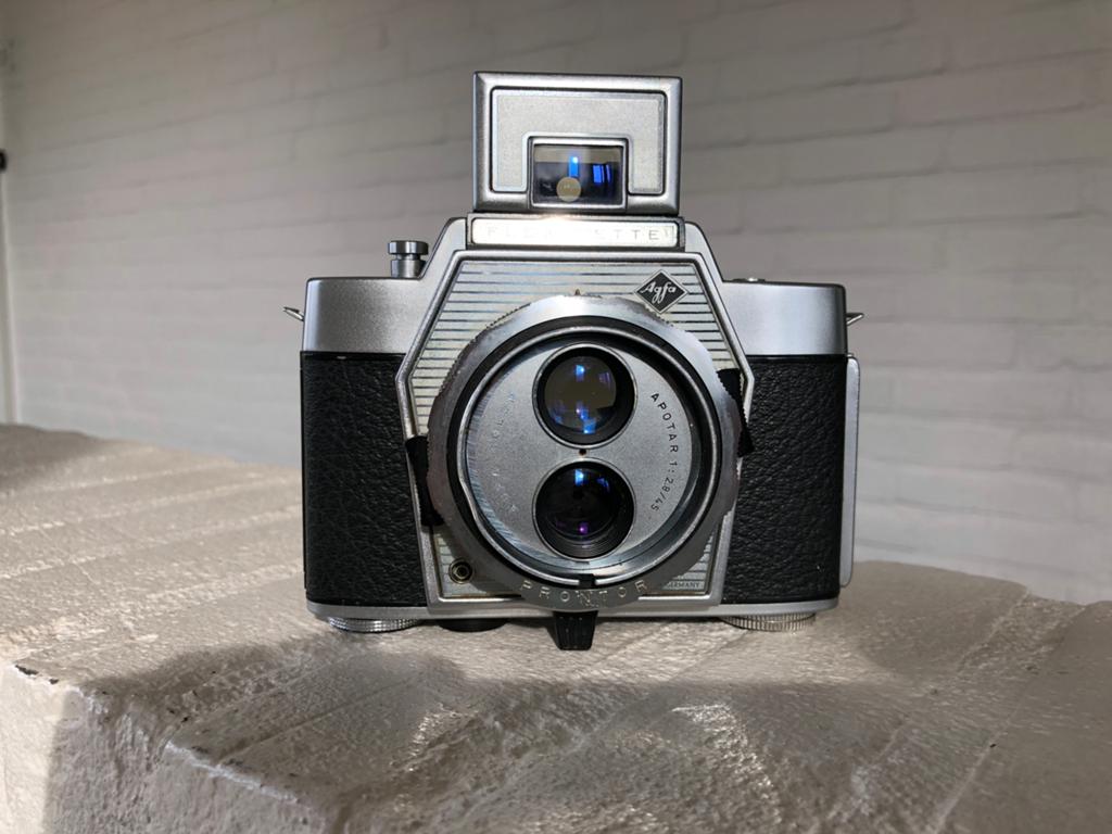Agfa Flexilette Analoge 35mm Camera 45mm 2.8 Lens TLR, Ophalen of Verzenden, Zo goed als nieuw, Compact
