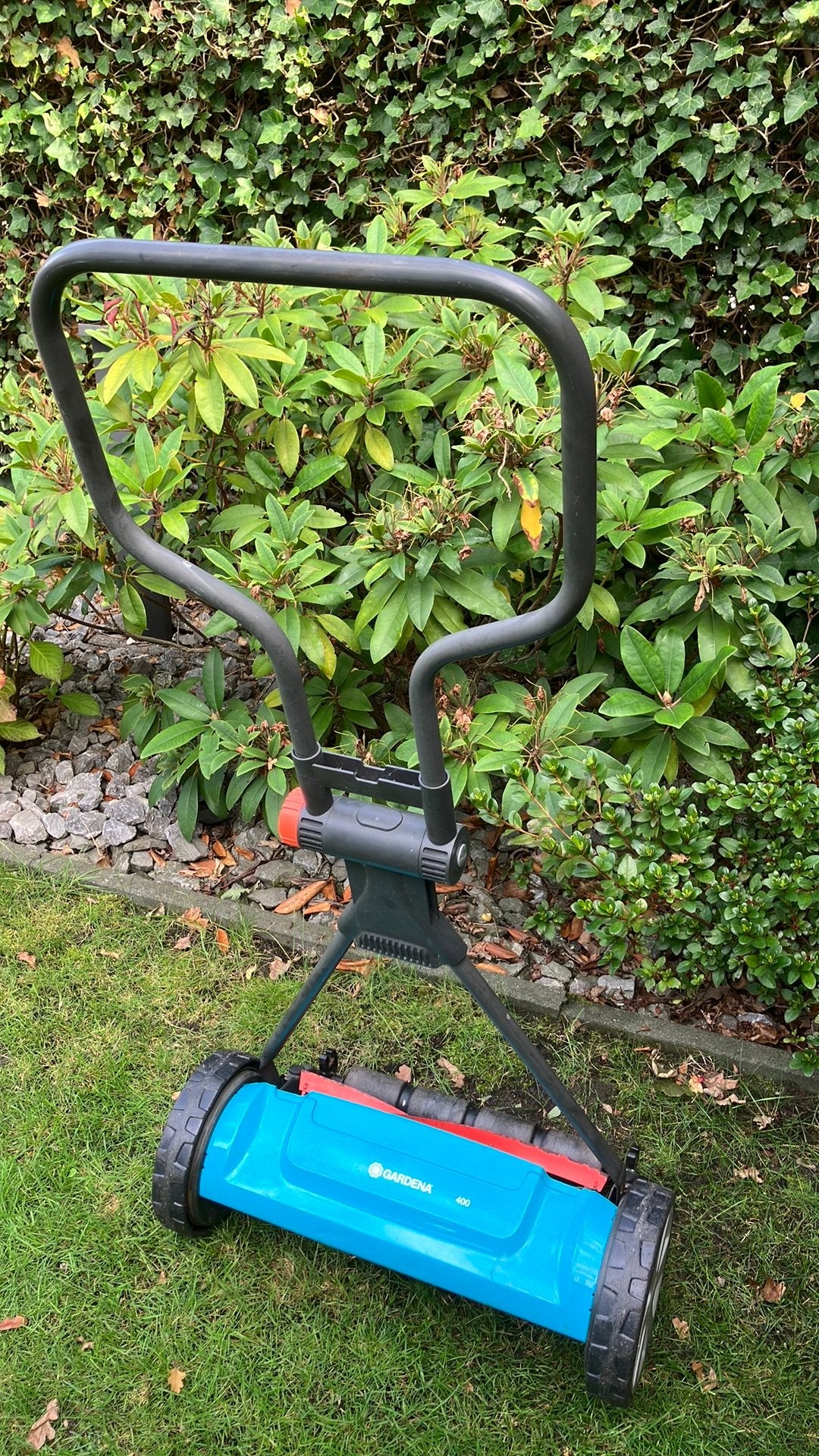 Gardena 400 grasmaaier, nieuw geslepen met 6 mnd. garantie., Gebruikt, Handgrasmaaier, Ophalen of Verzenden, 40 t/m 49 cm