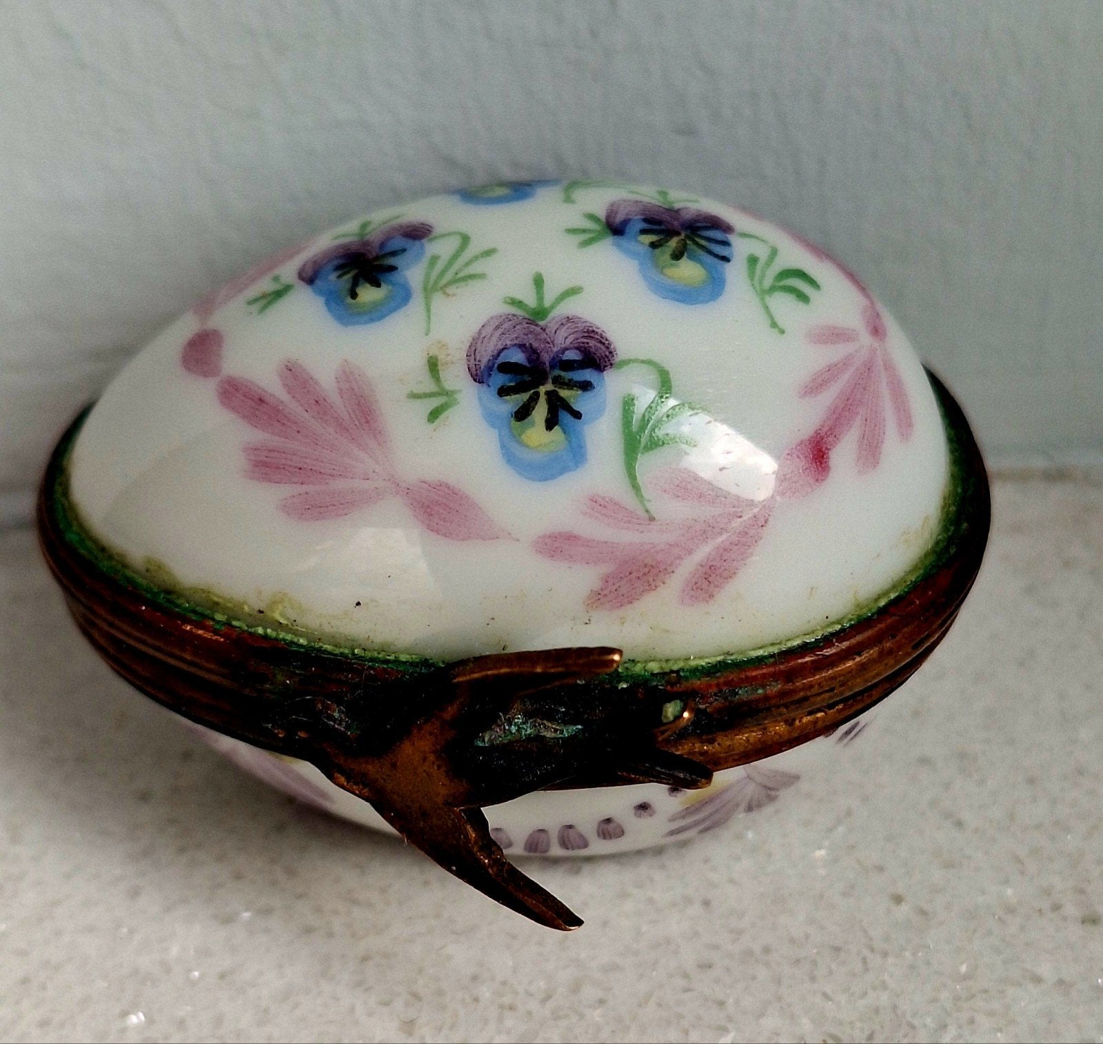 Vintage Porseleinen Eidoosje – Handgeschilderd met Viooltjes, Ophalen of Verzenden