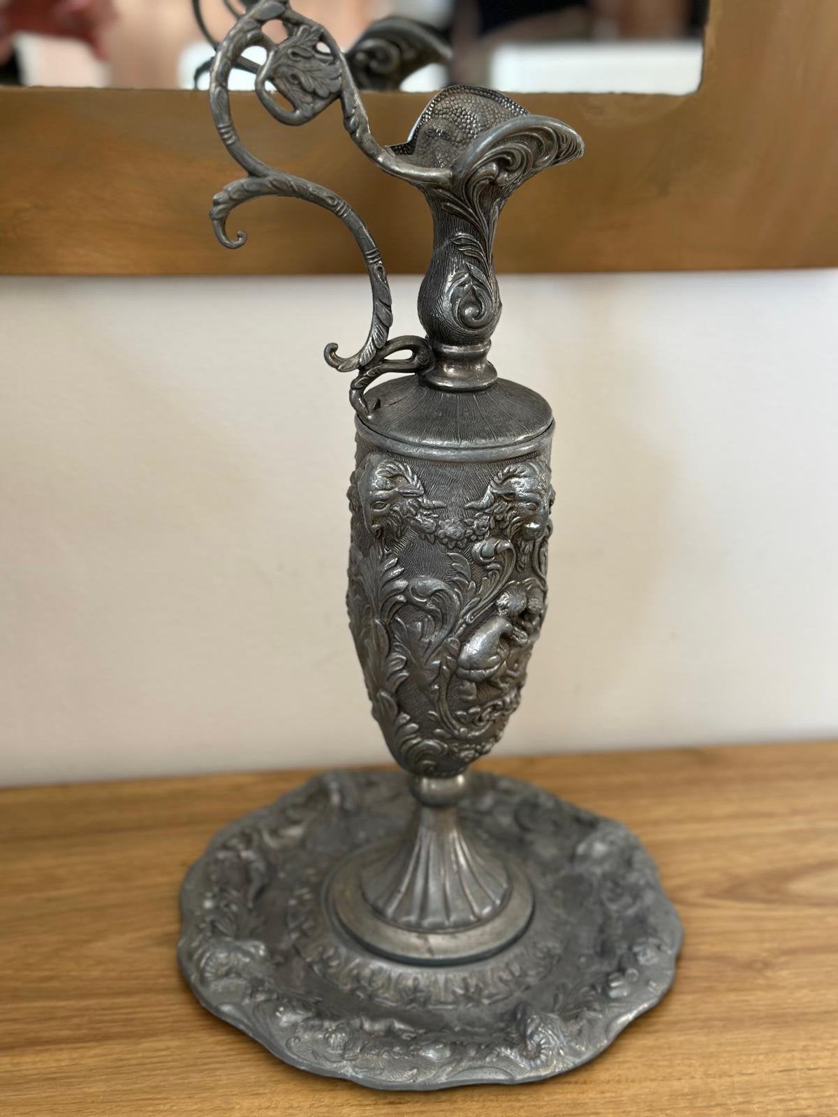 Prachtige Franse Antieke Ewer & Bekers Set met Poinçon, Antiek en Kunst, Ophalen of Verzenden, Overige materialen