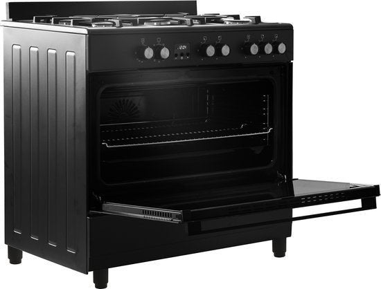 Everglades gasfornuis EVCK9020 - Mat Zwart - 90cm, Industrieweg 15, 2491 CA Den Haag, 60 cm of meer, Nieuw, Ophalen of Verzenden