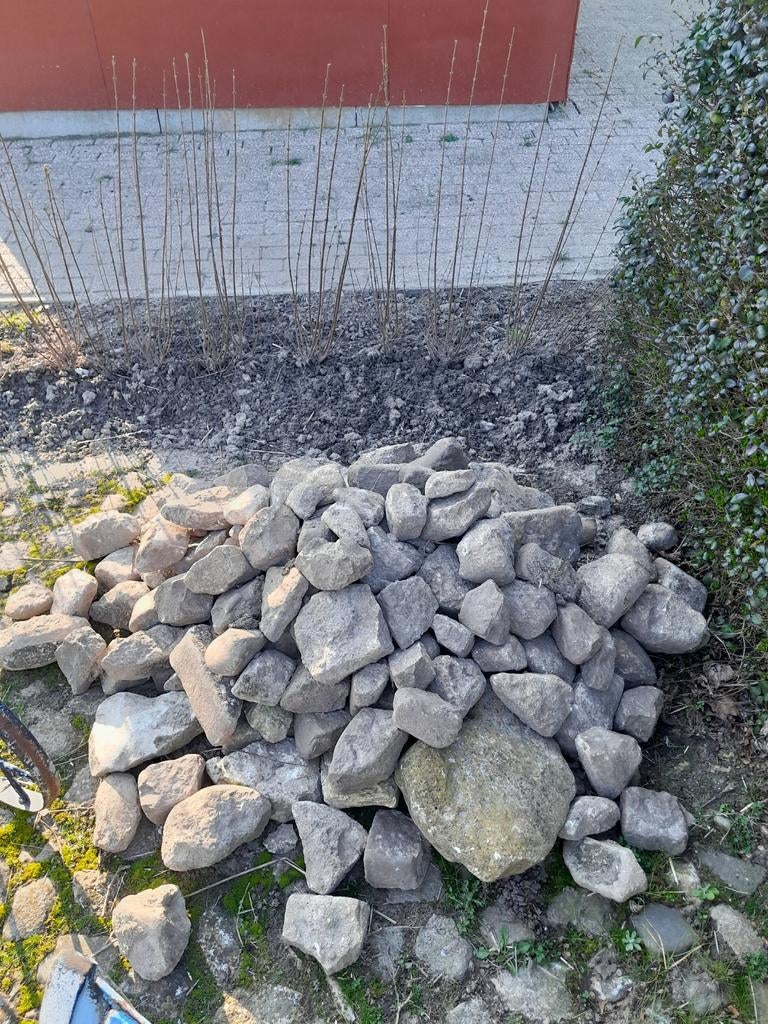 Witte zwerfkeien voor vijverrand, 4m2, Ophalen, Gebruikt, Wit, Kei