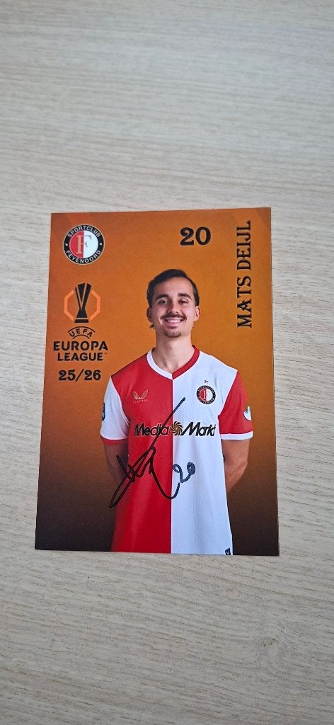 Foto met handtekening; Mats Deijl # Feyenoord Rotterdam, Verzamelen, Ophalen of Verzenden, Nieuw, Feyenoord, Overige typen