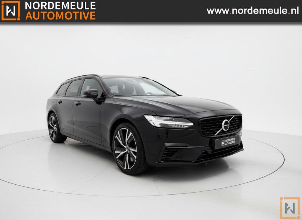 Volvo V90 2.0 T6 AWD R-DESIGN, CARPLAY, AUT, TREKHAAK, Auto's, Euro 6, 4 cilinders, 1969 cc, Zwart