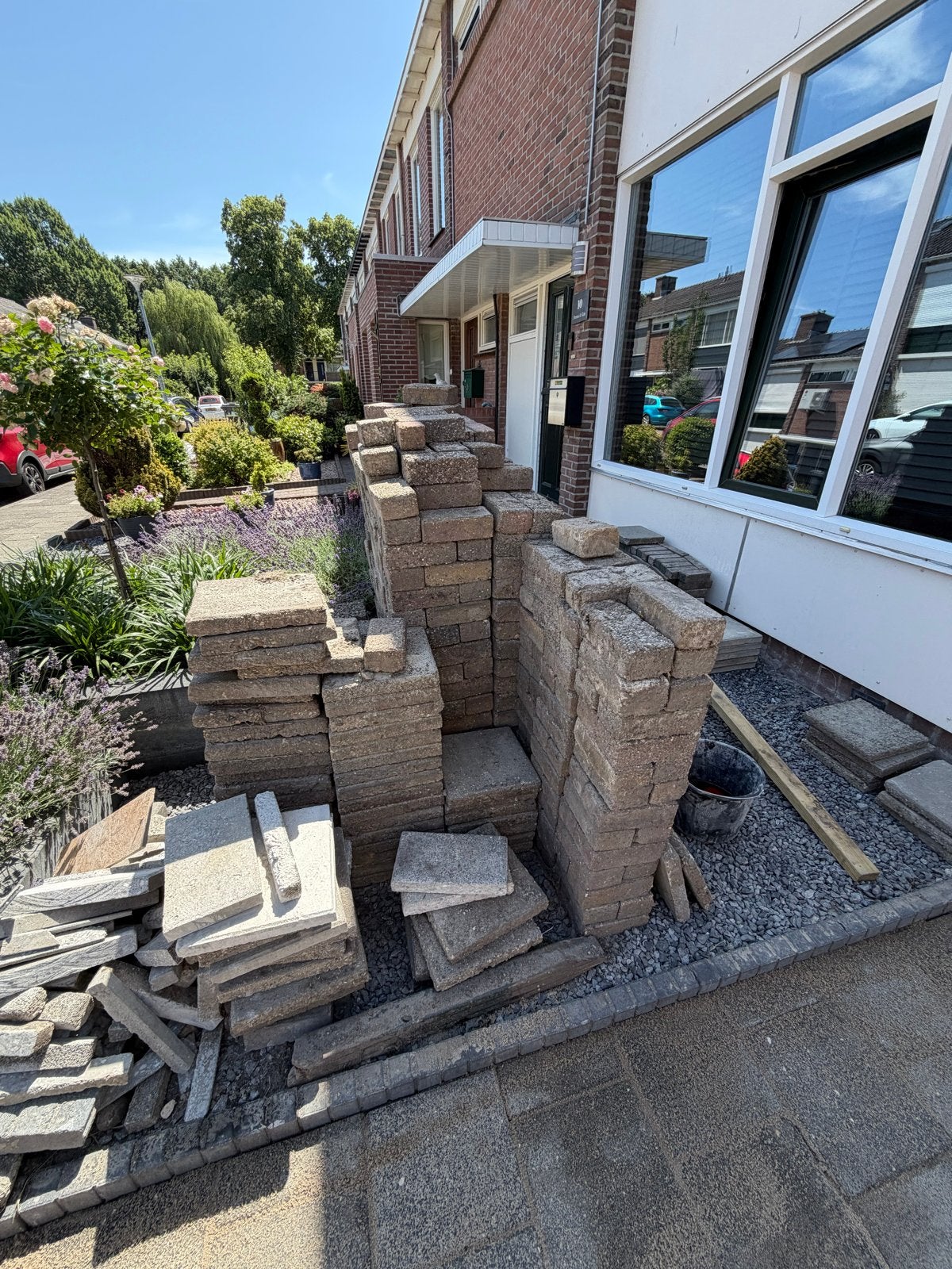 Restpartij gebruikte klinkers en terrastegels, Tuin en Terras, Ophalen, Gebruikt, Klinkers, 10 m² of meer