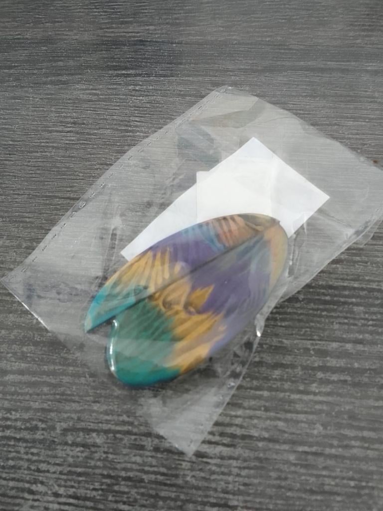 Kleurrijke broche met abstract patroon, Ophalen, Overige materialen, 4 tot 7 cm, Blauw
