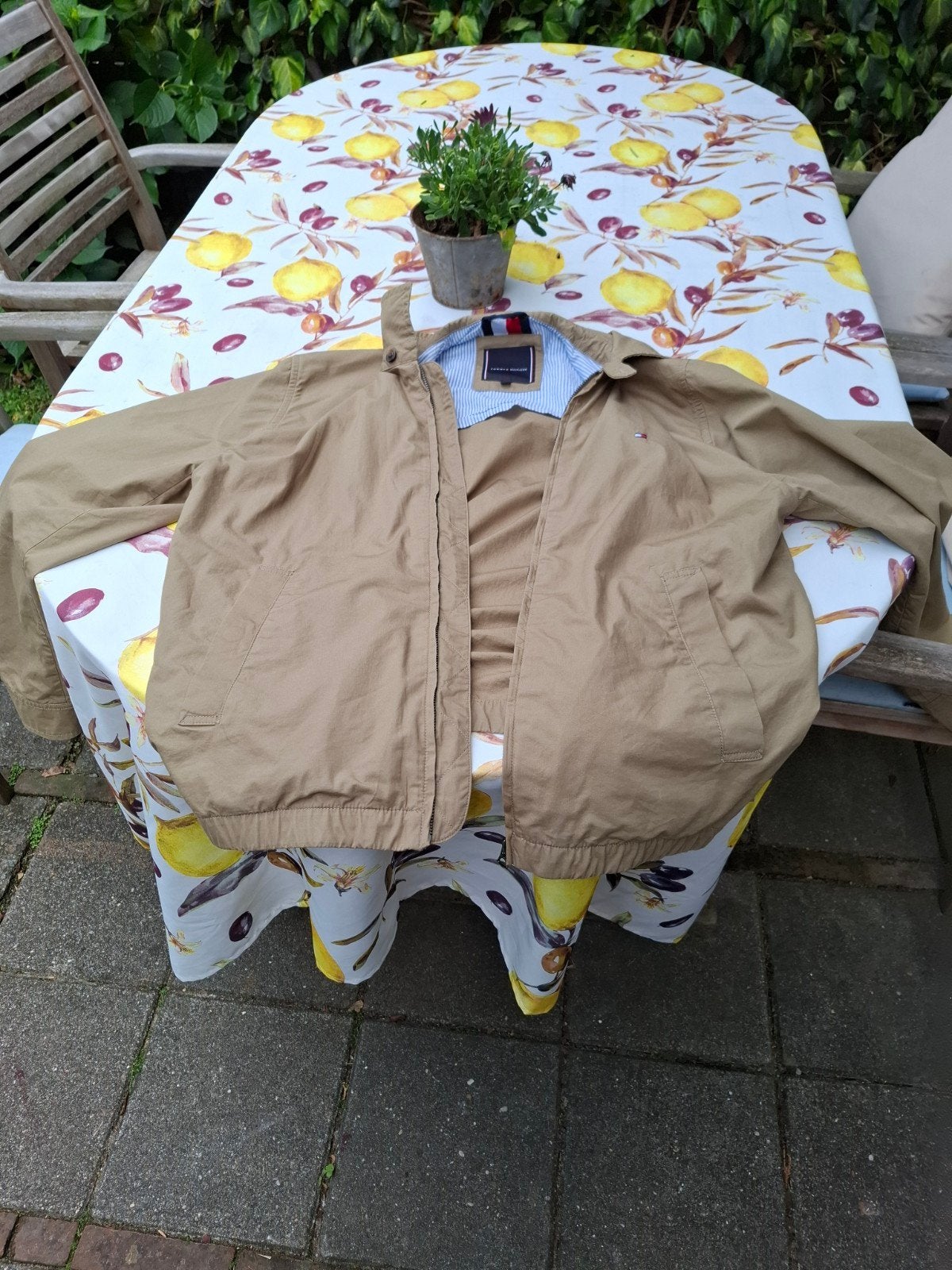 Tommy Hilfiger zomerjack - Beige/Zandkleurig, Kleding | Heren, Maat 52/54 (L), Beige, Tommy Hilfiger, Ophalen of Verzenden